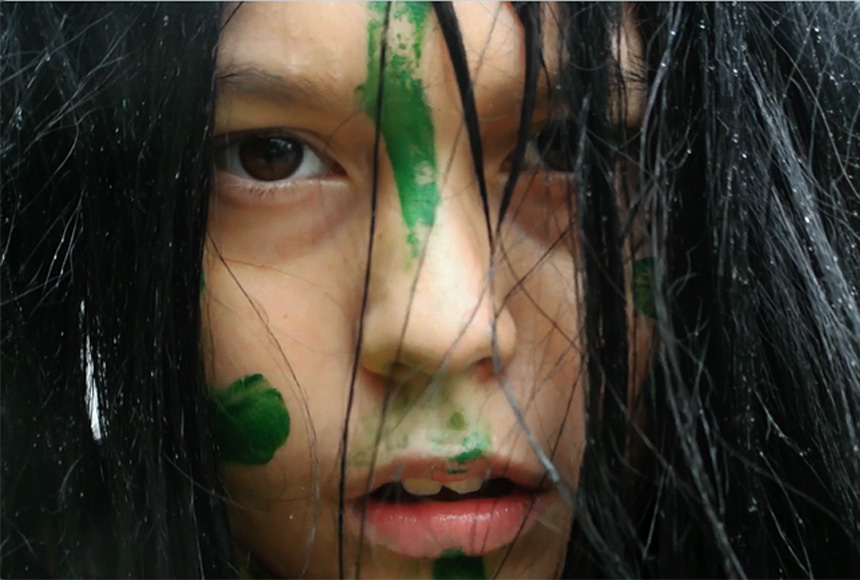 Feature image of indigenous film, student from Cyber FIlm School alternative education class