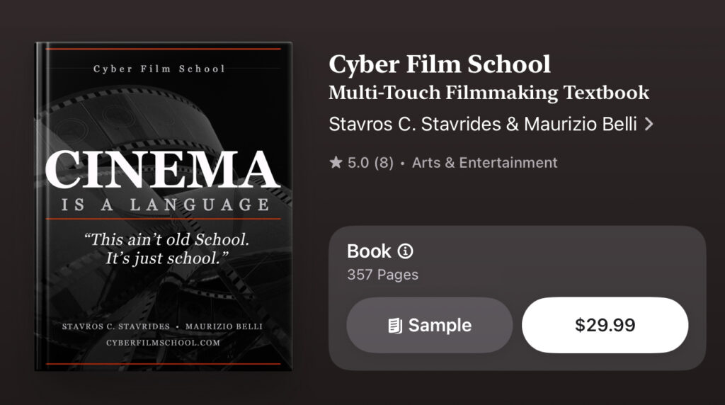 Cyber Film School Book Store Screengrab from Apple Books listing -